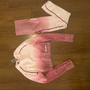 Gymshark ombré seamless leggings and crop top set